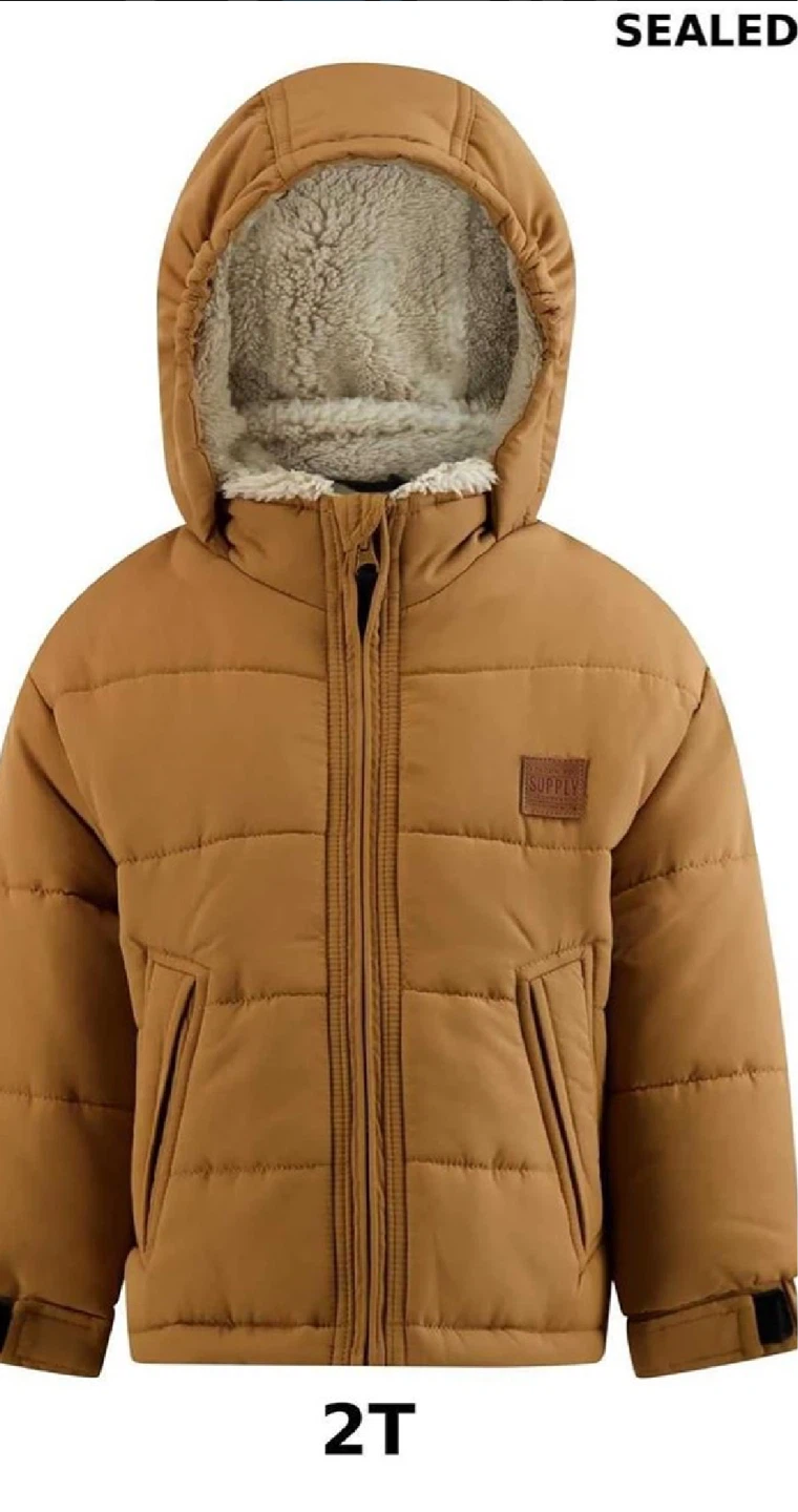 London Fog Supply Boys Puffer Jacket Tan 2T