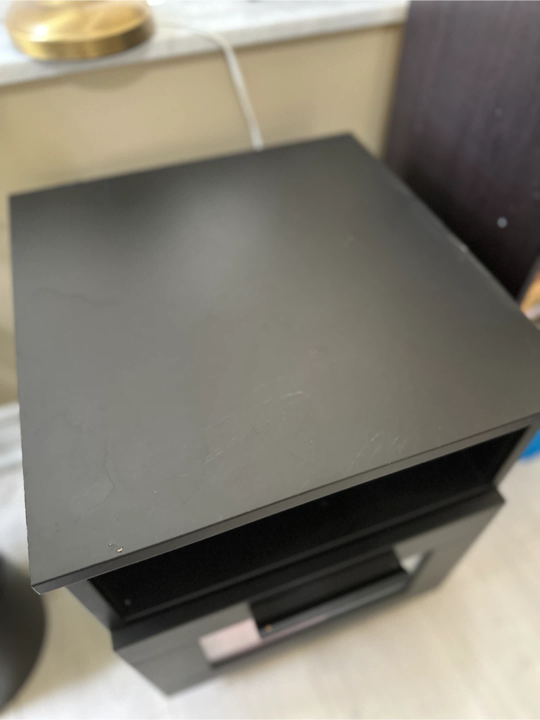 Ikea Black Nightstand with Drawer