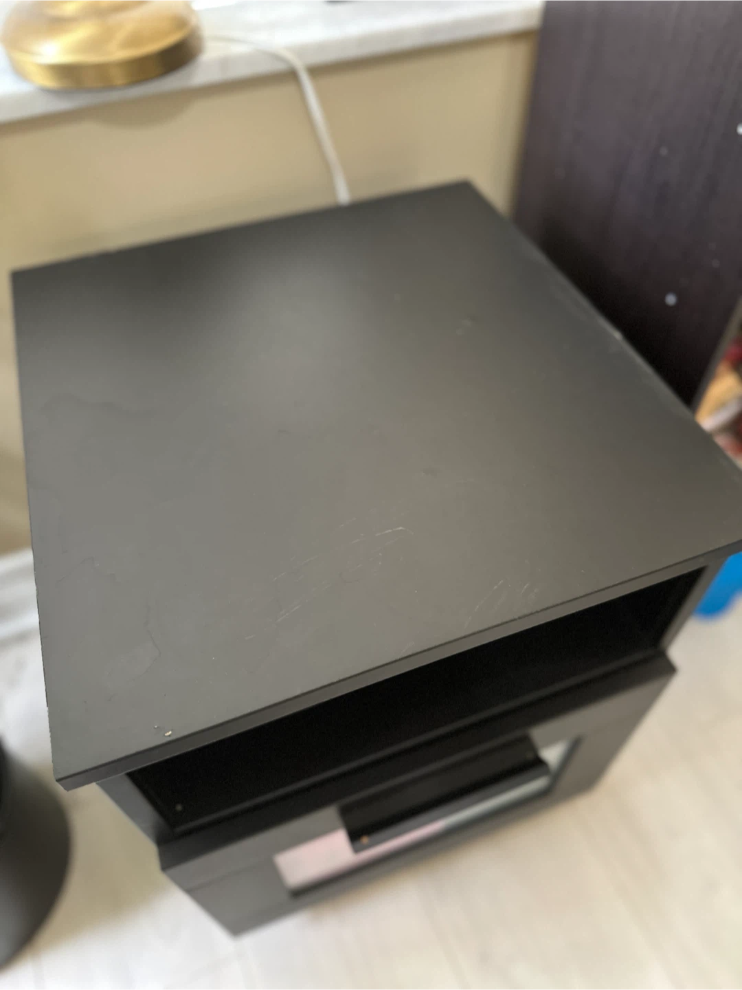Ikea Black Nightstand with Drawer - photo 3