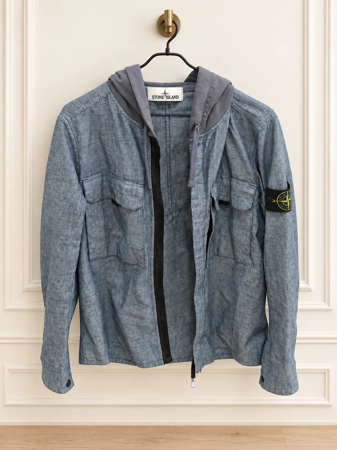 Stone Island Grey Hooded Jacket