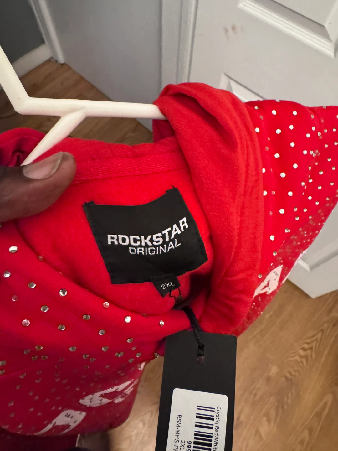 Rockstar Original Red Rhinestone Hoodie - photo 2