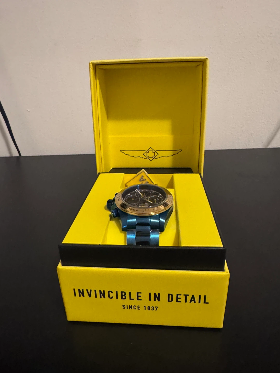 Invicta Blue and Gold Stainless Steel Chronograph Watch - photo 4