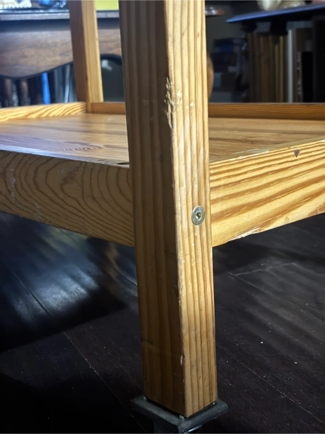 Wood Rolling Utility Cart pine solid 70s - photo 4