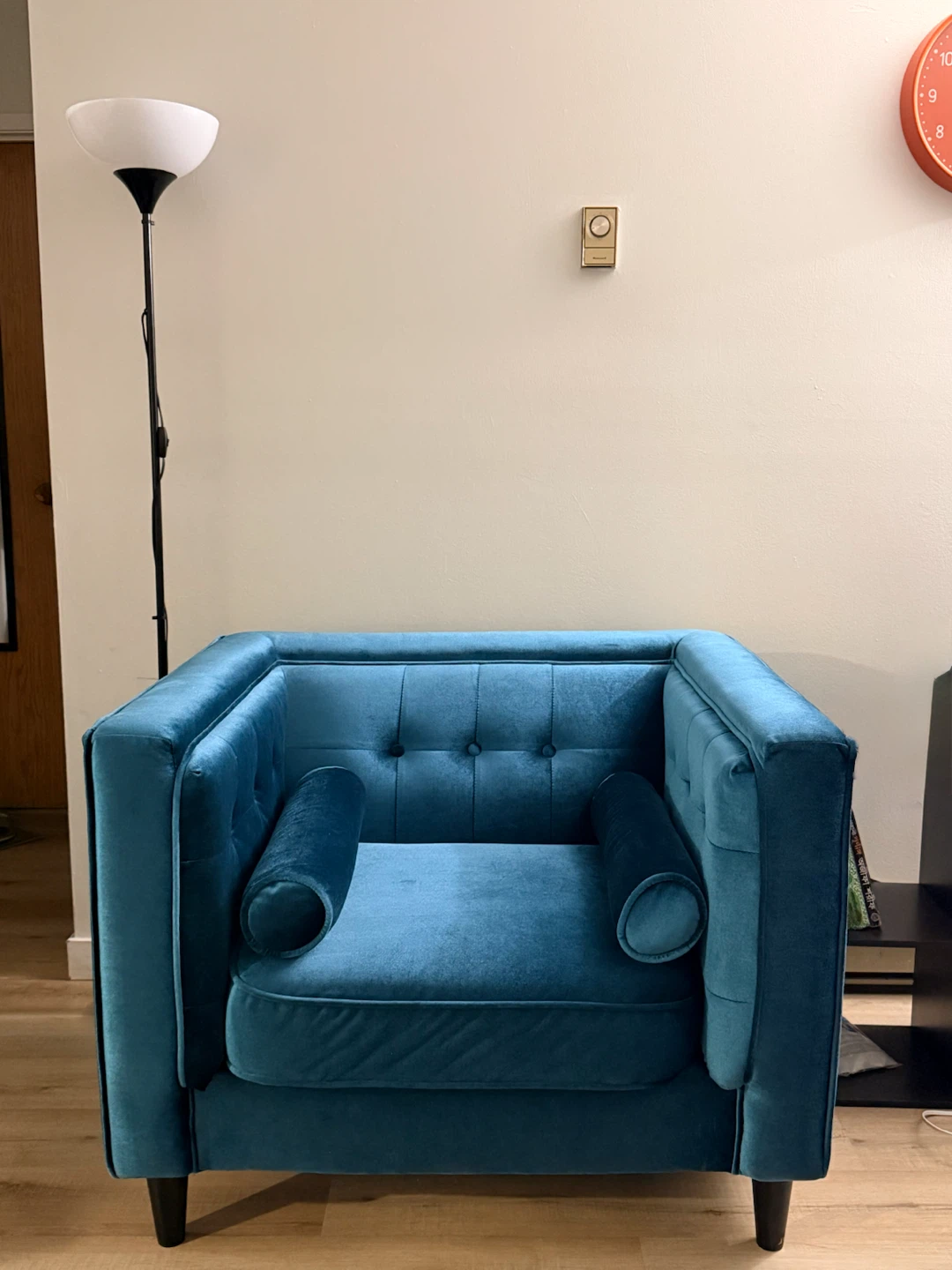 Blue Velvet Armchair x 2