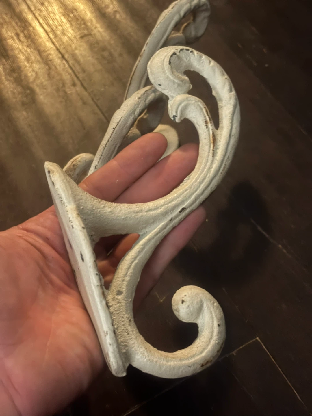 Three White Cast Iron Wall Hooks - photo 4