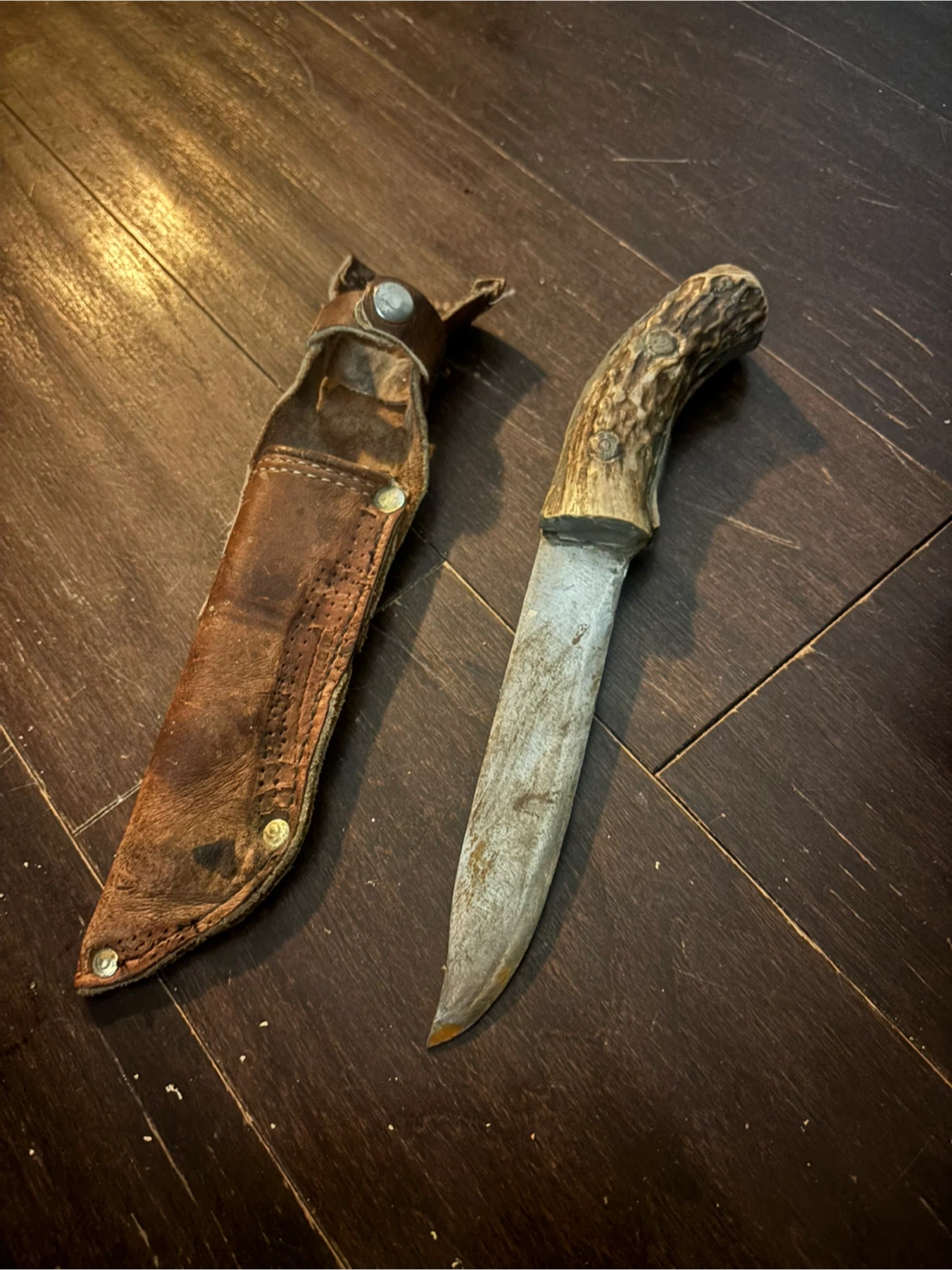 Hunting Knife with Antler Handle
