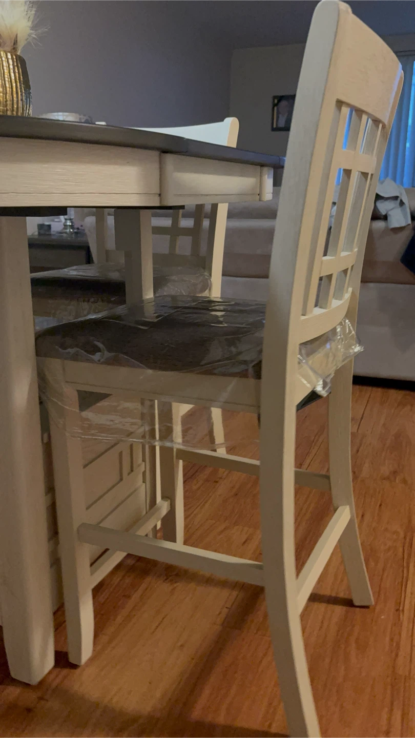 Oval  Wood Dining Table and 4 Chairs Set - photo 3