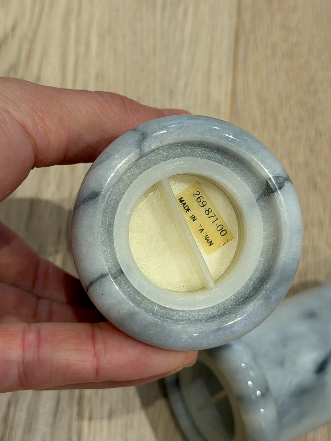 Set of Two Marble Salt and Pepper Shakers - photo 3