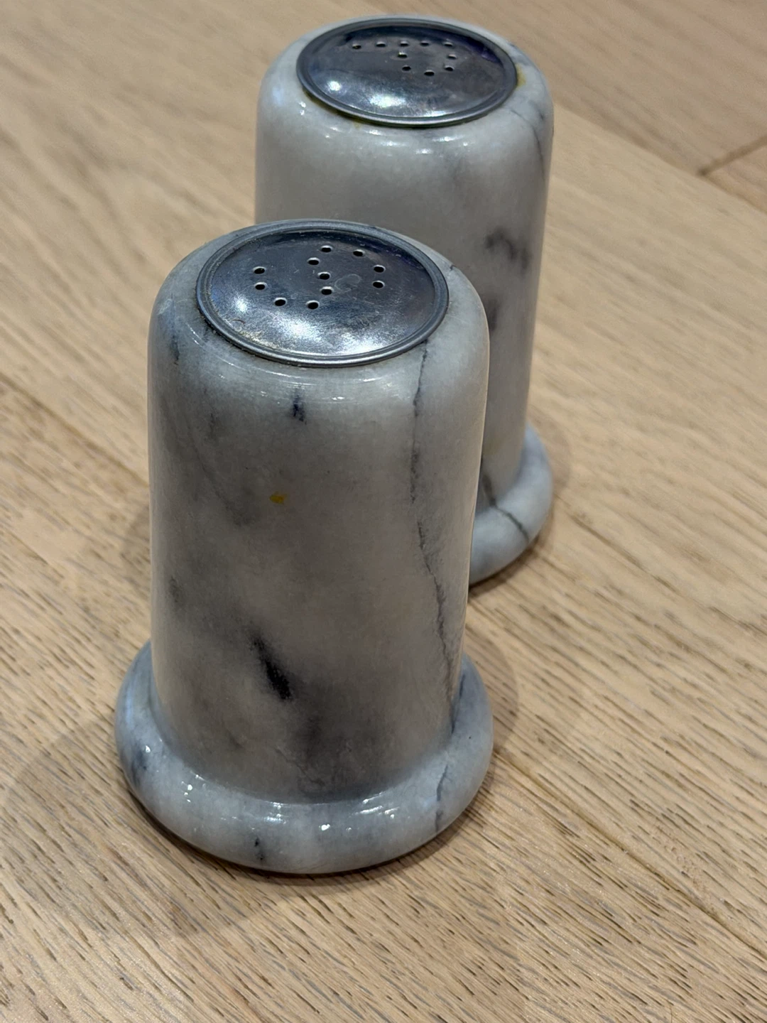 Set of Two Marble Salt and Pepper Shakers - photo 4