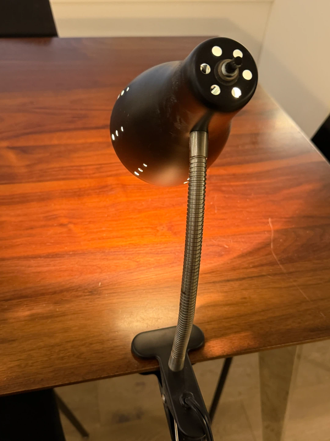 Black Clip-On Desk Lamp