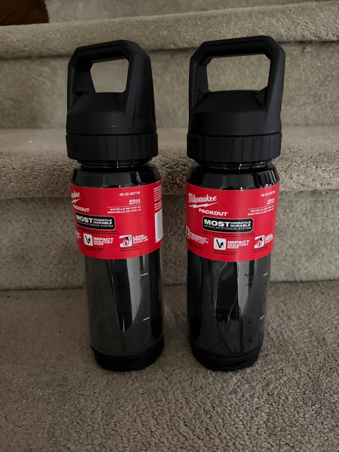 Brand New! Two Milwaukee PACKOUT 25oz Water Bottles