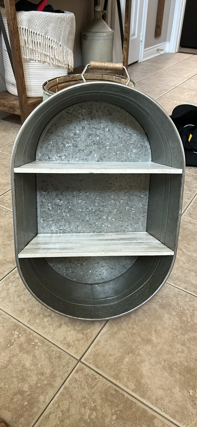 Galvanized Metal Wall Shelf - photo 2