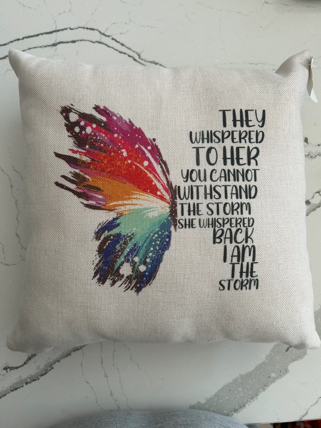 Decorative Butterfly Quote Throw Pillow