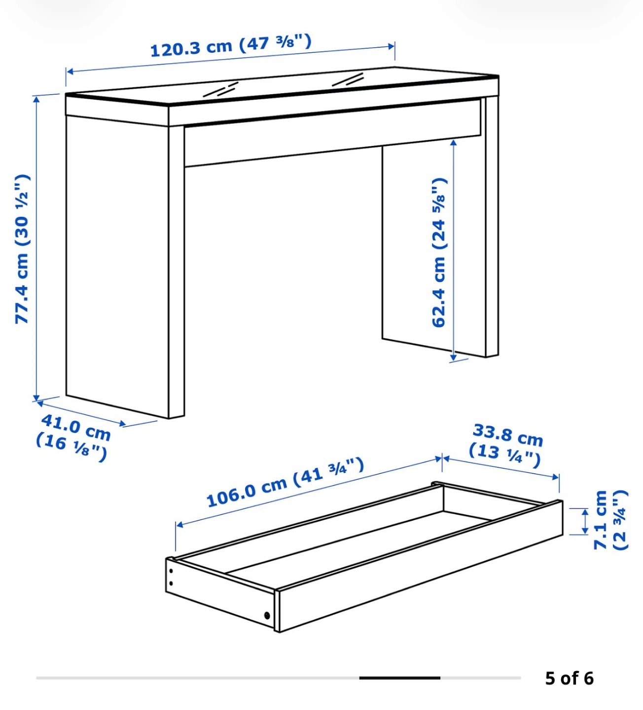 IKEA MALM Dressing Table assembled - photo 3