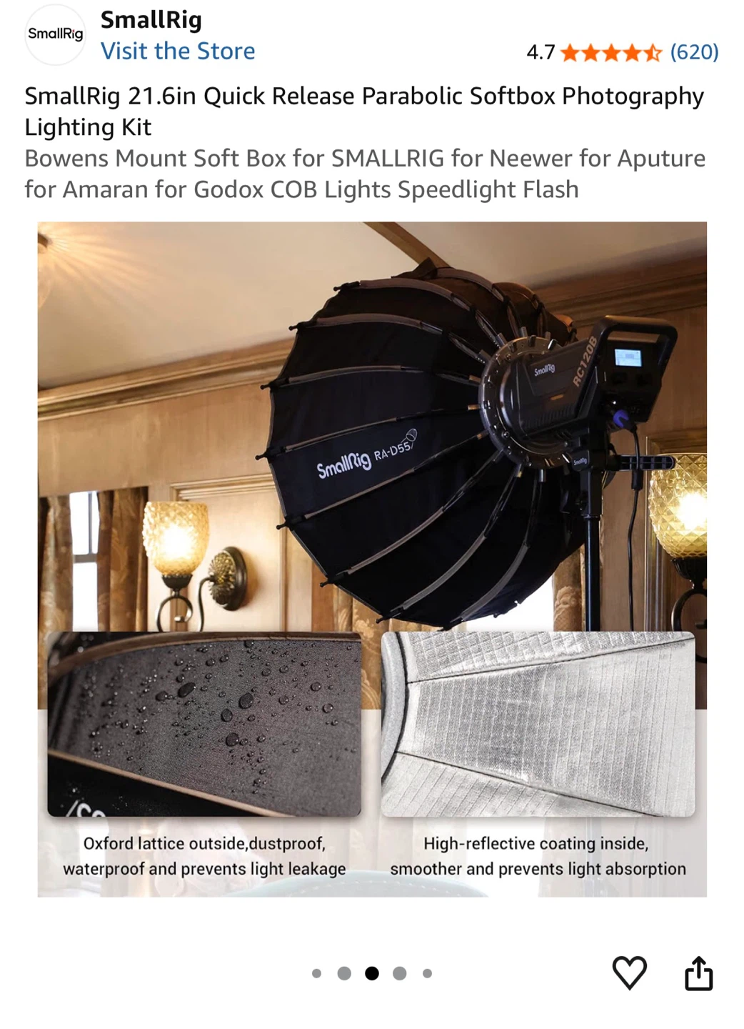 SmallRig RA-D55 21.6” Parabolic Softbox – NEVER USED - photo 3