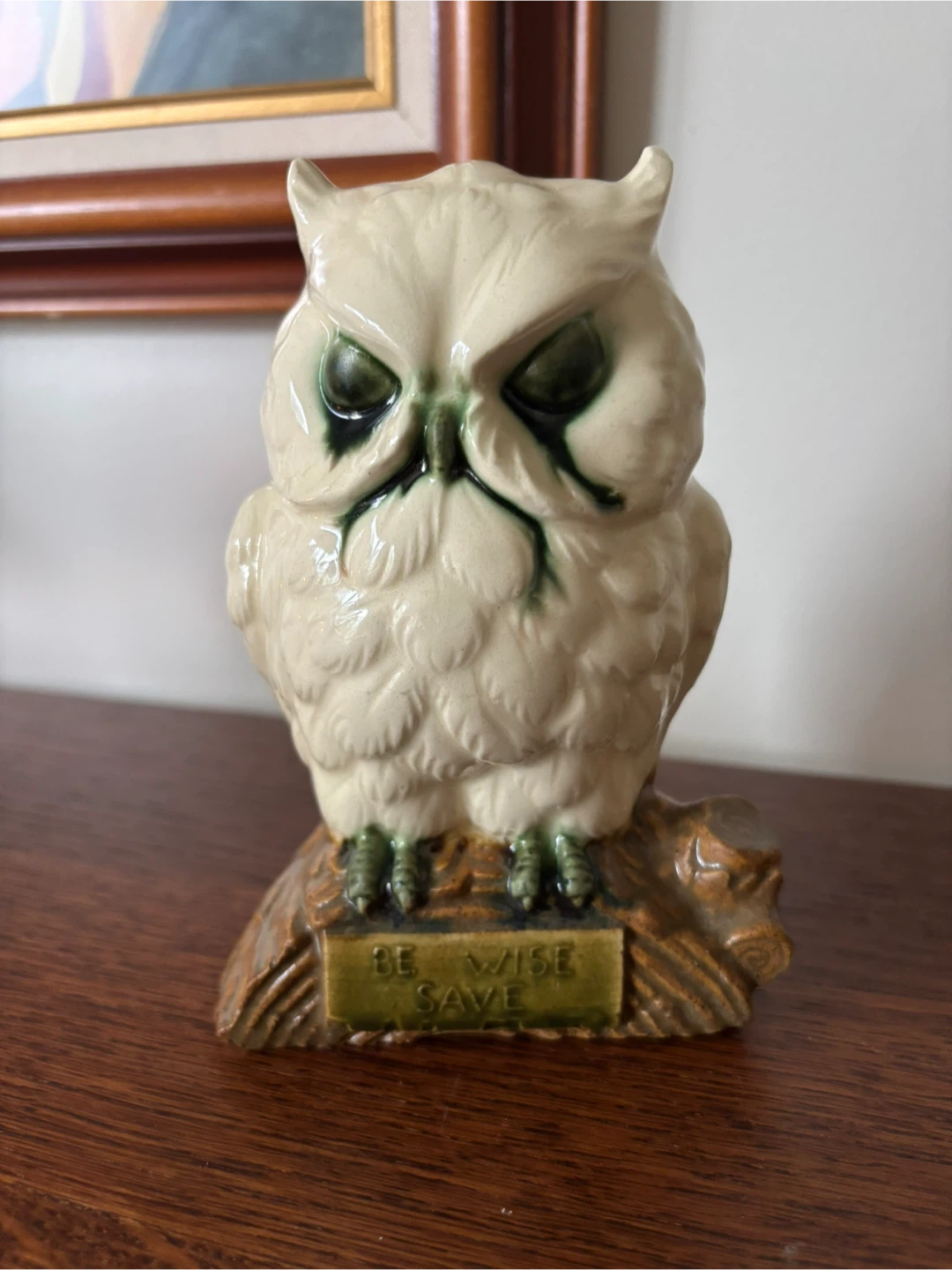 Vintage Angry Owl Coin Bank