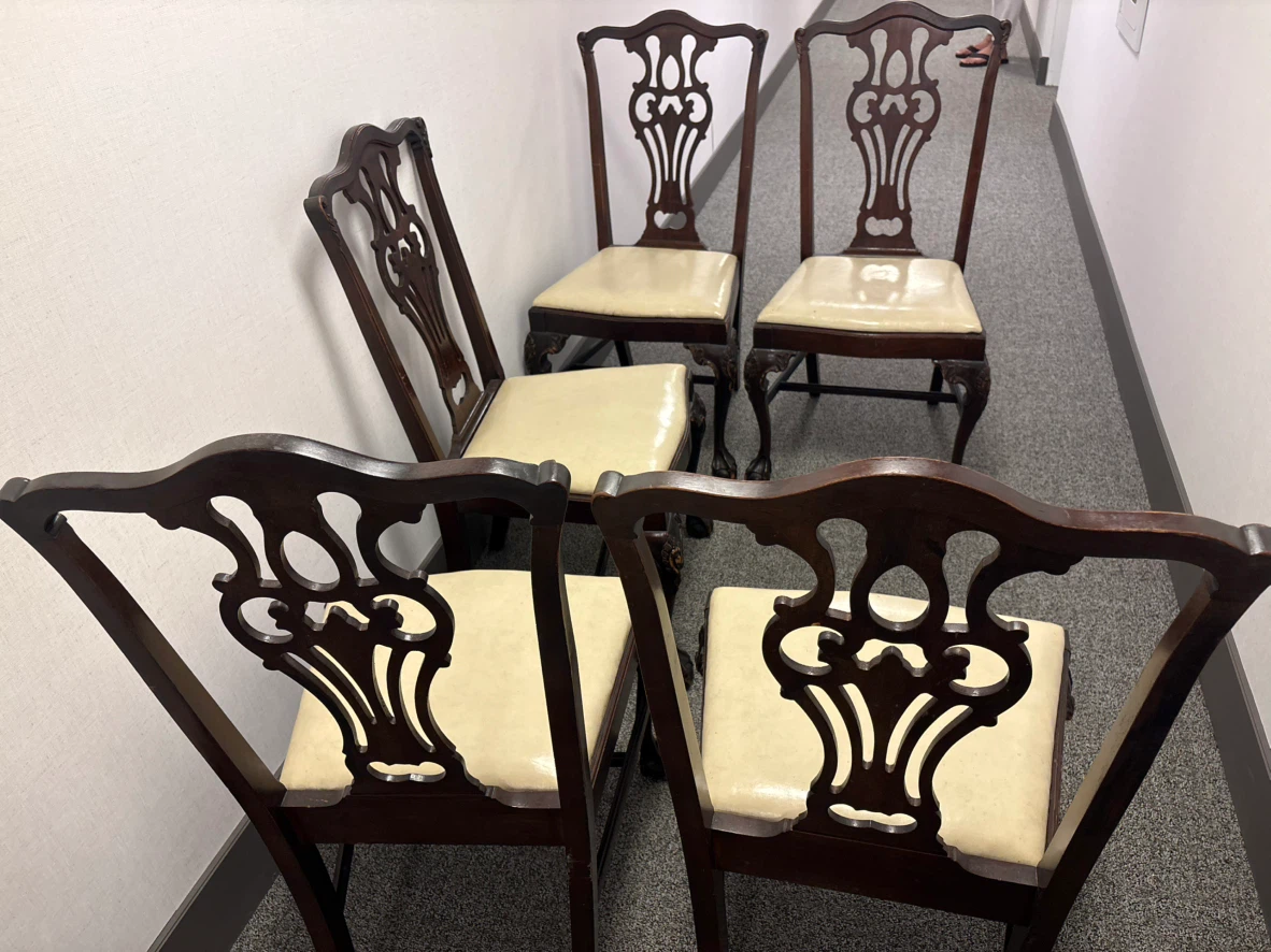 Set of 5 Chippendale Style Dining Chairs
