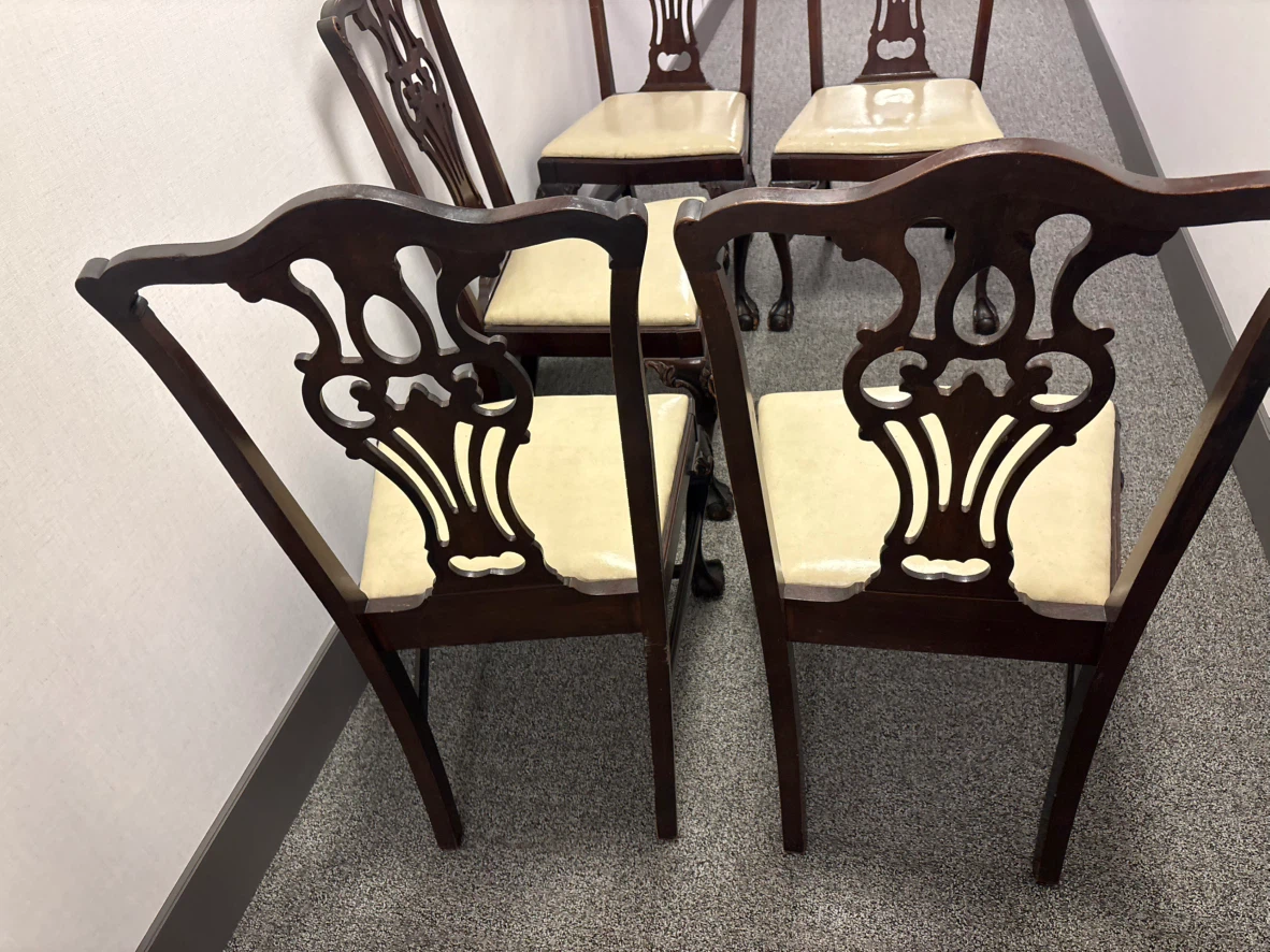 Set of 5 Chippendale Style Dining Chairs - photo 4