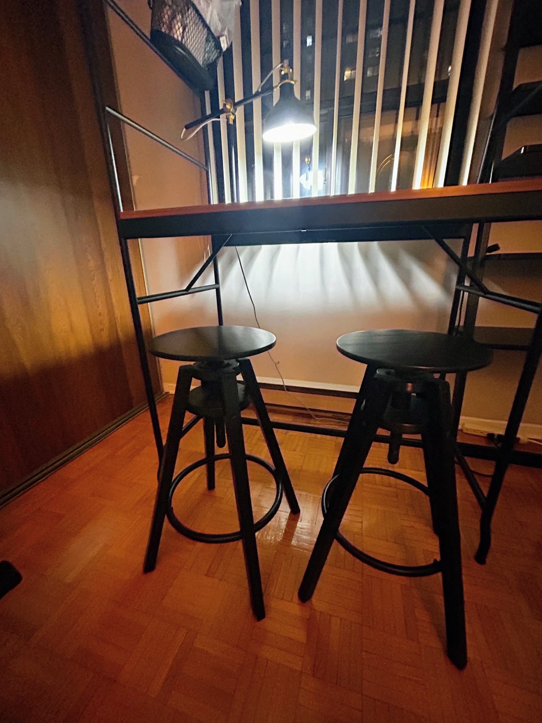 Industrial Desk and Shelving Set with Two Stools - photo 3