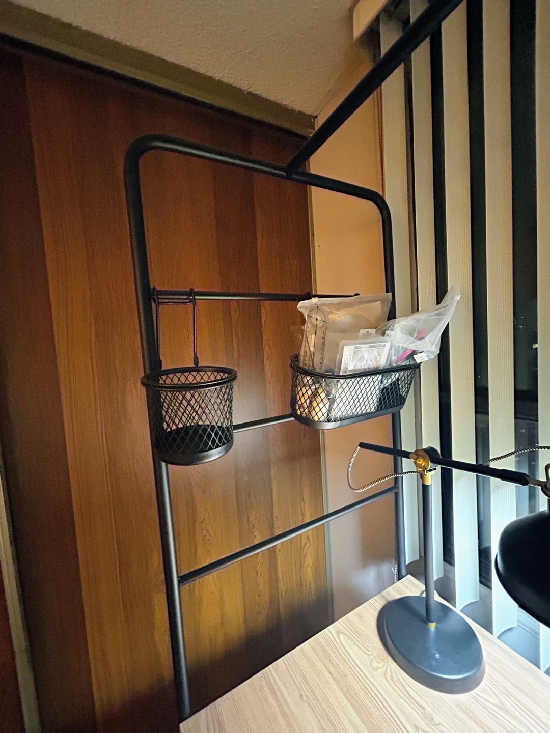 Industrial Desk and Shelving Set with Two Stools - photo 5