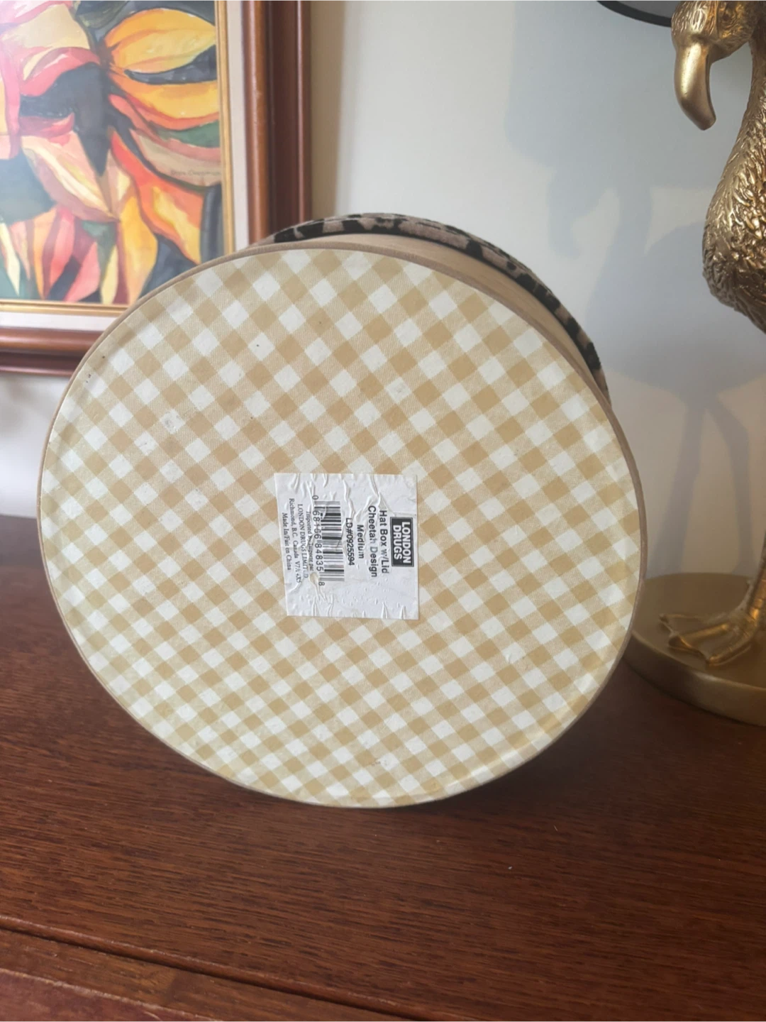 London Drugs Medium Cheetah Print Hat Box - photo 4