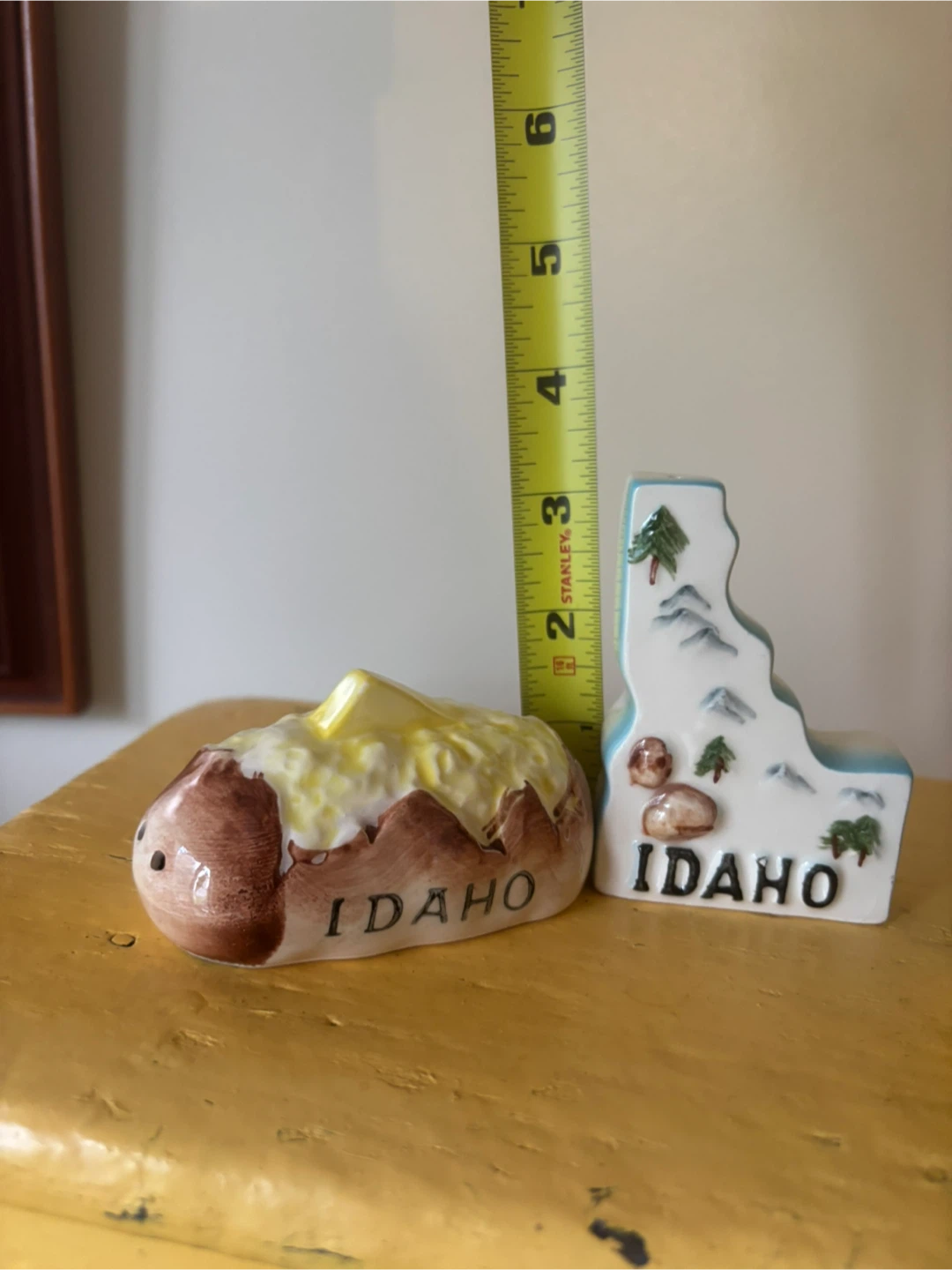 Idaho Potato and Map Salt and Pepper Shakers