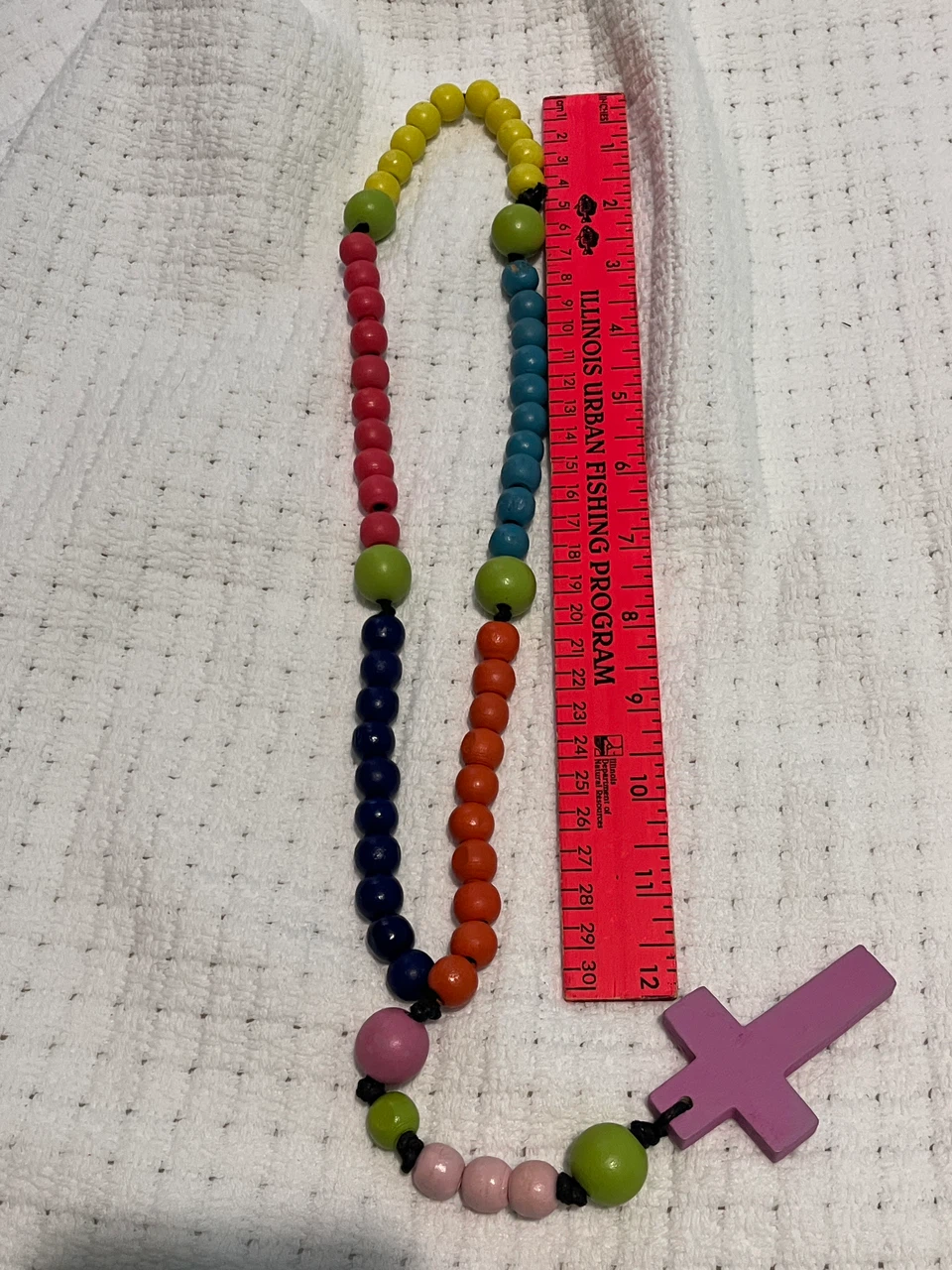 Colorful Wooden Bead Rosary - photo 2