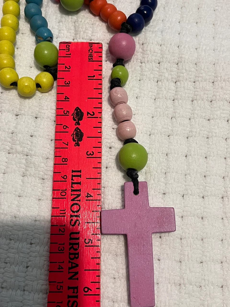 Colorful Wooden Bead Rosary - photo 3