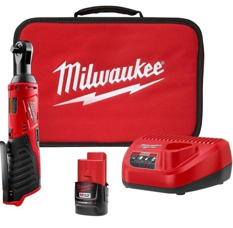 Milwaukee M12 Cordless 3/8 Inch Ratchet Kit - photo 2