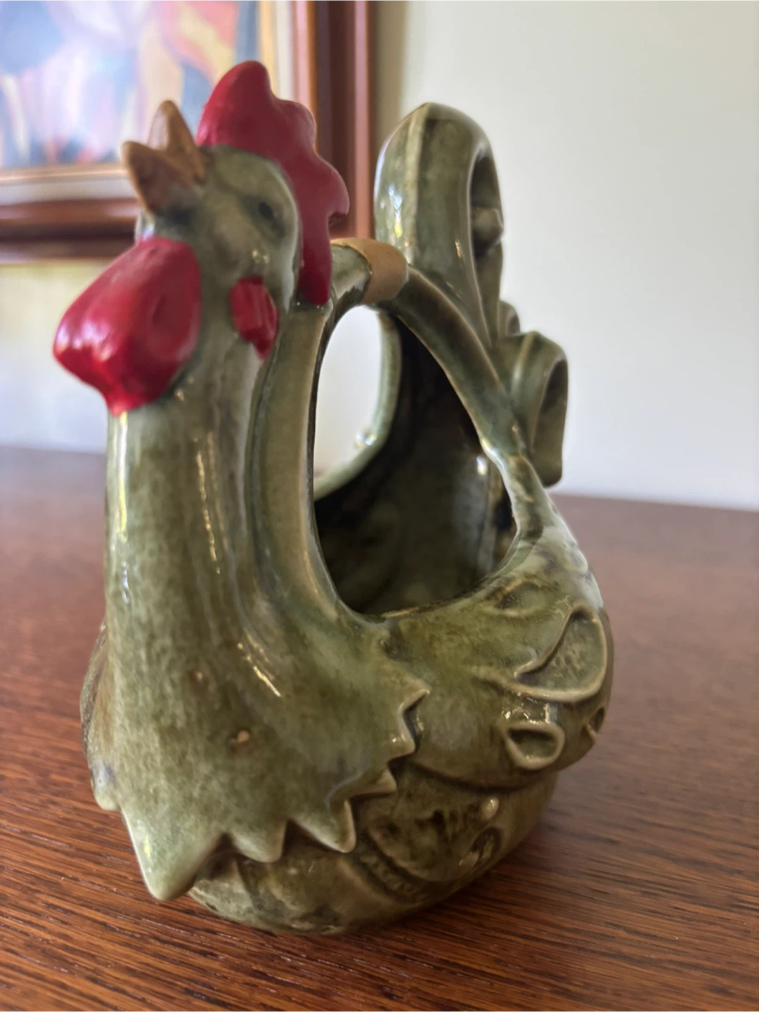 Ceramic Rooster Basket Holder - photo 2