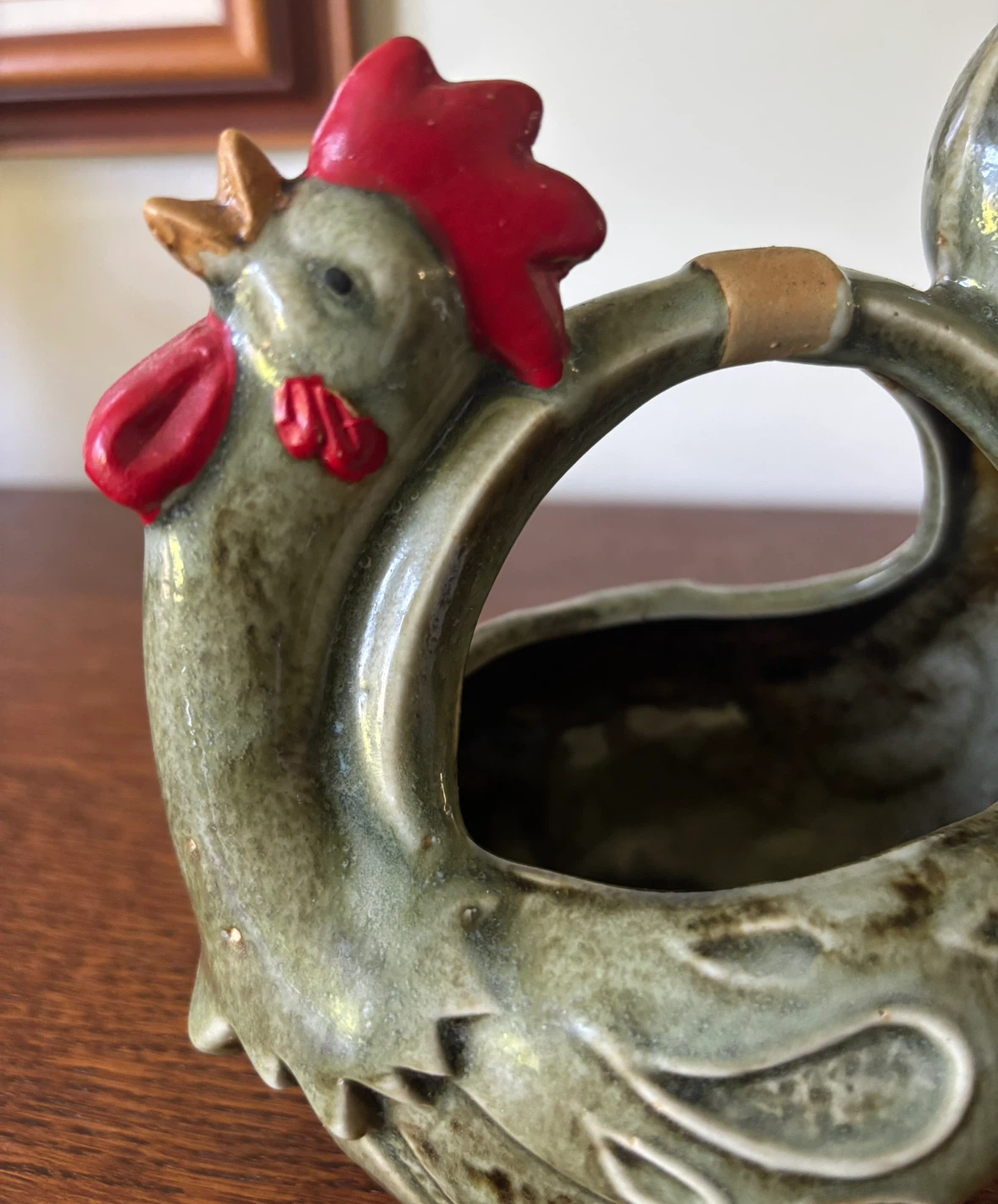 Ceramic Rooster Basket Holder - photo 3