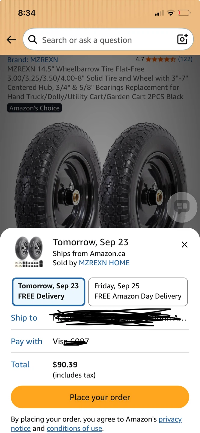 MZREXN 14.5" Flat-Free Wheelbarrow Tires - 2 Pack - photo 4