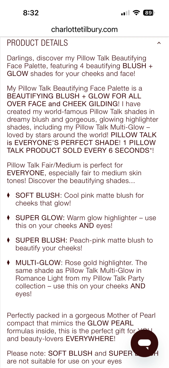 Charlotte Tilbury Pillow Talk Beautifying Face Palette - photo 3