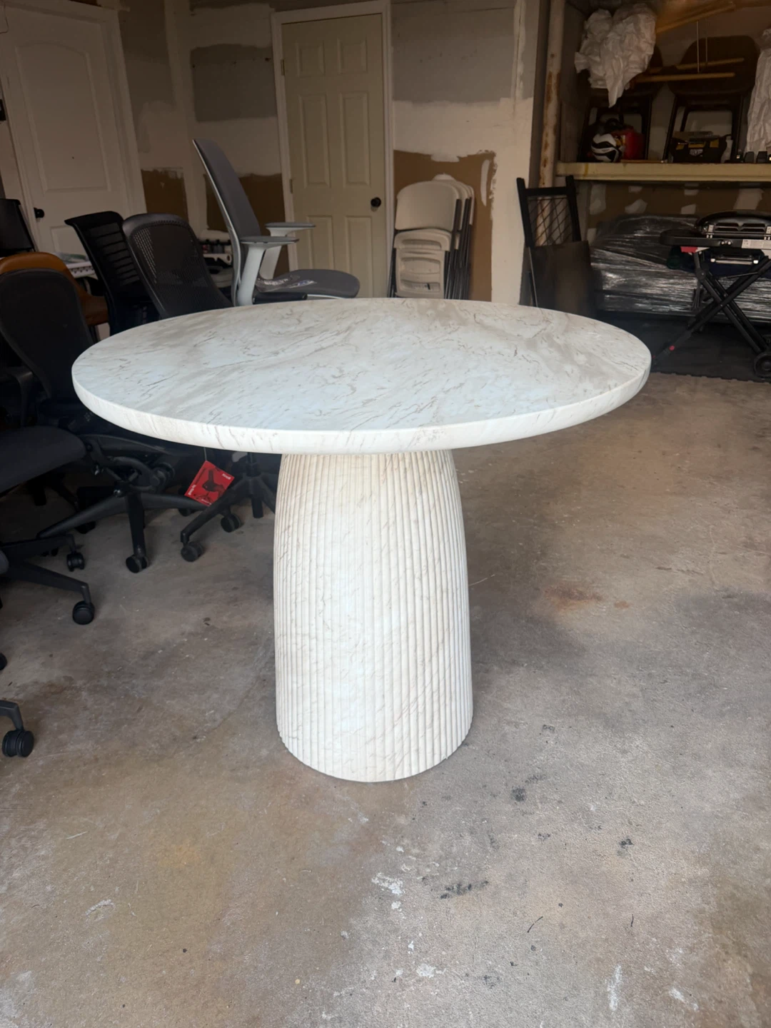 Brand new travertine console table