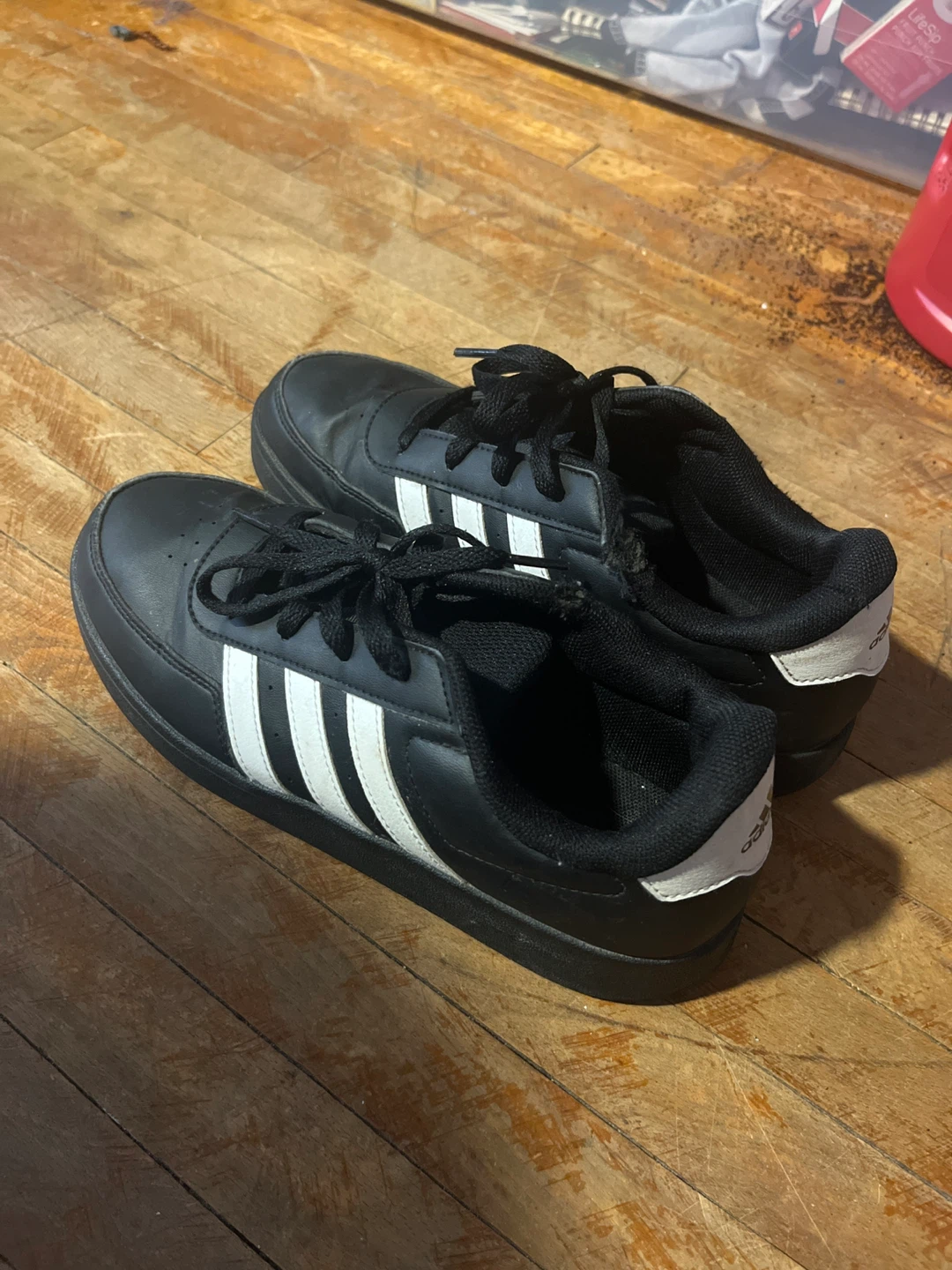Adidas Black and White Sneakers size 5 kids