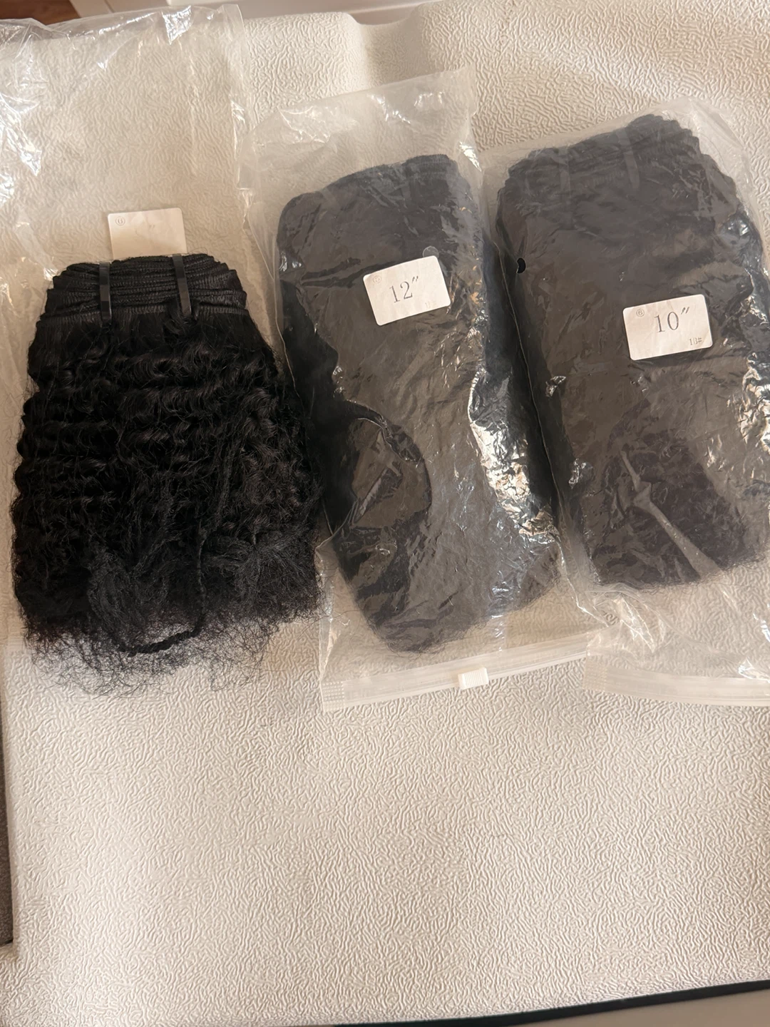 Black Curly Hair Extensions 10 inch and 12 inch