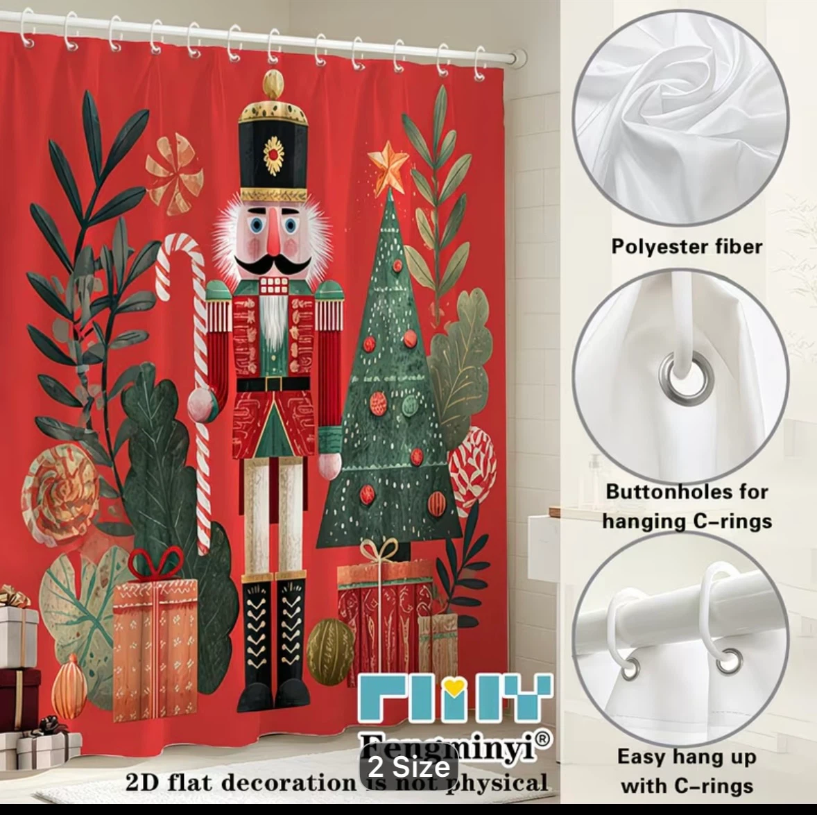 New Stock Christmas Nutcracker Shower Curtain - photo 3