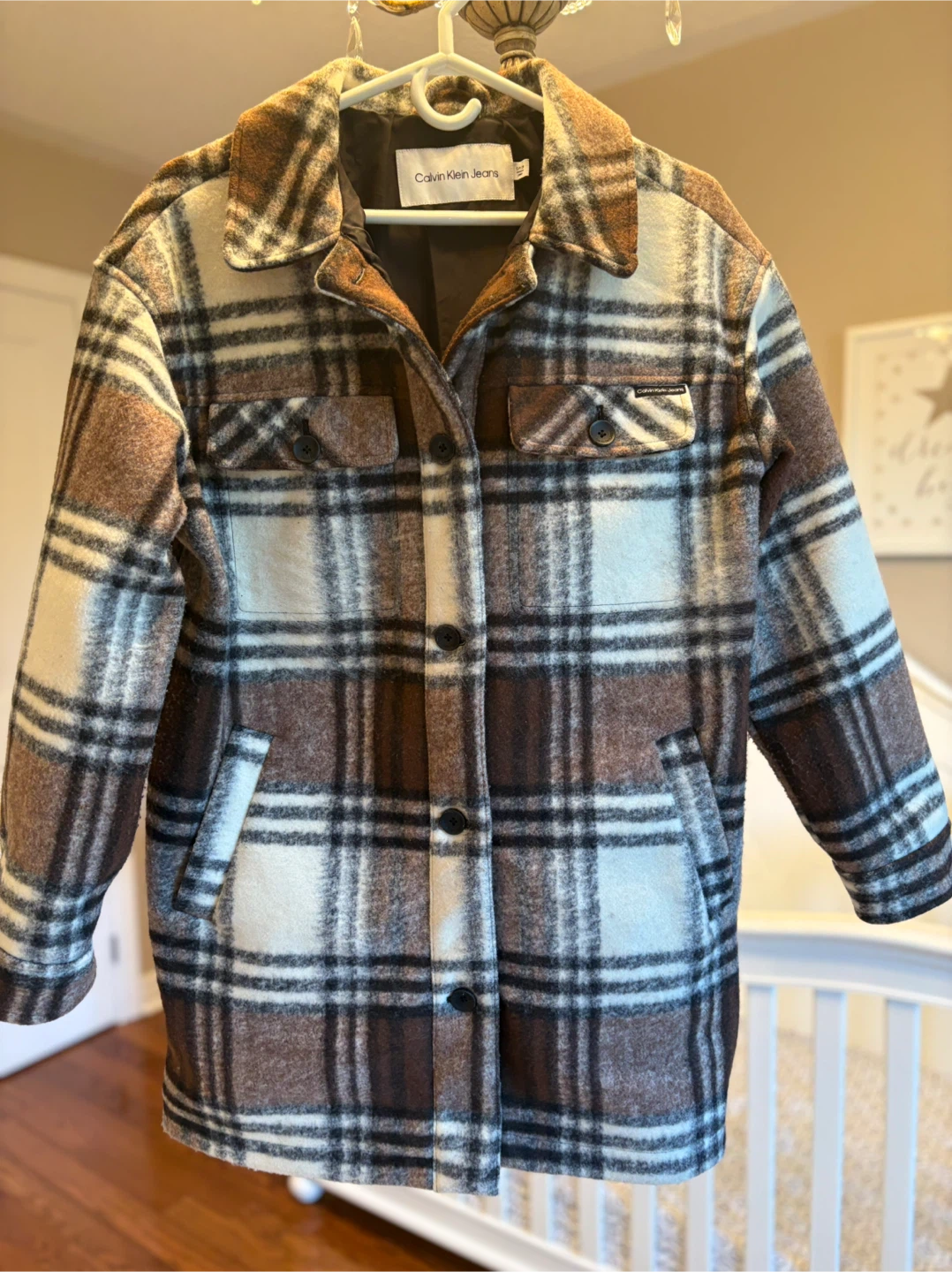 Ladies size small -Calvin Klein Jeans Plaid Shacket - photo 2
