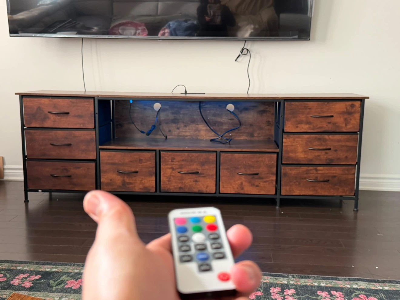 Rustic TV Stand with Storage Drawers - photo 2