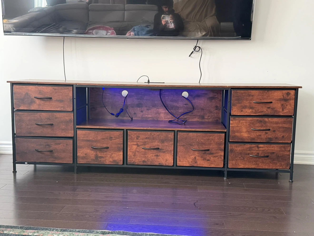 Rustic TV Stand with Storage Drawers - photo 3