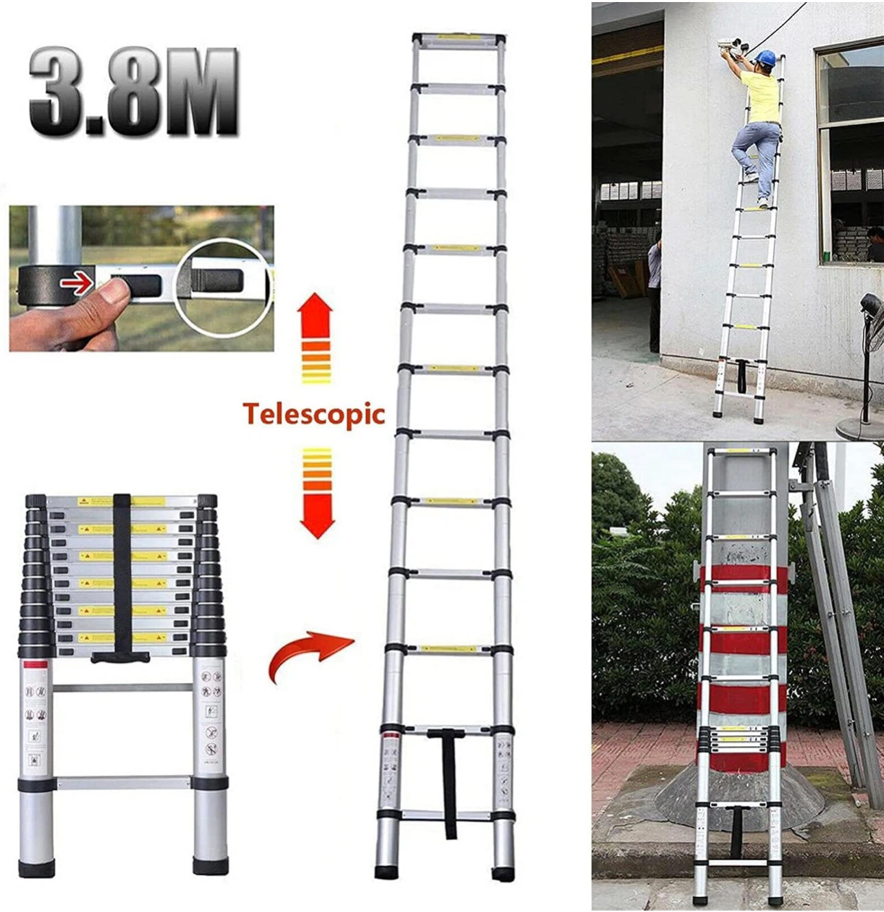 3.8m Telescopic Compact Ladder - photo 4