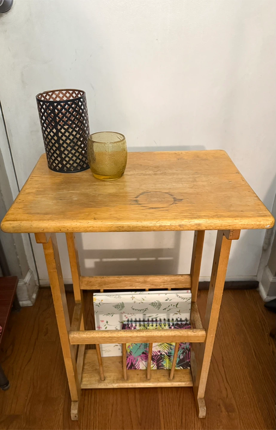 Side table with under storage