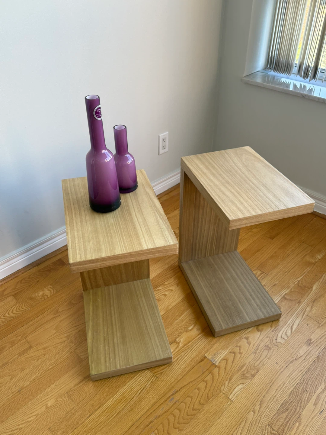 Set of Two Modern C-Shaped Side Tables
