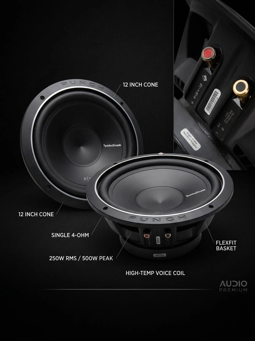 1 Rockford Fosgate Punch P1S4-12 12-inch Subwoofer - photo 3