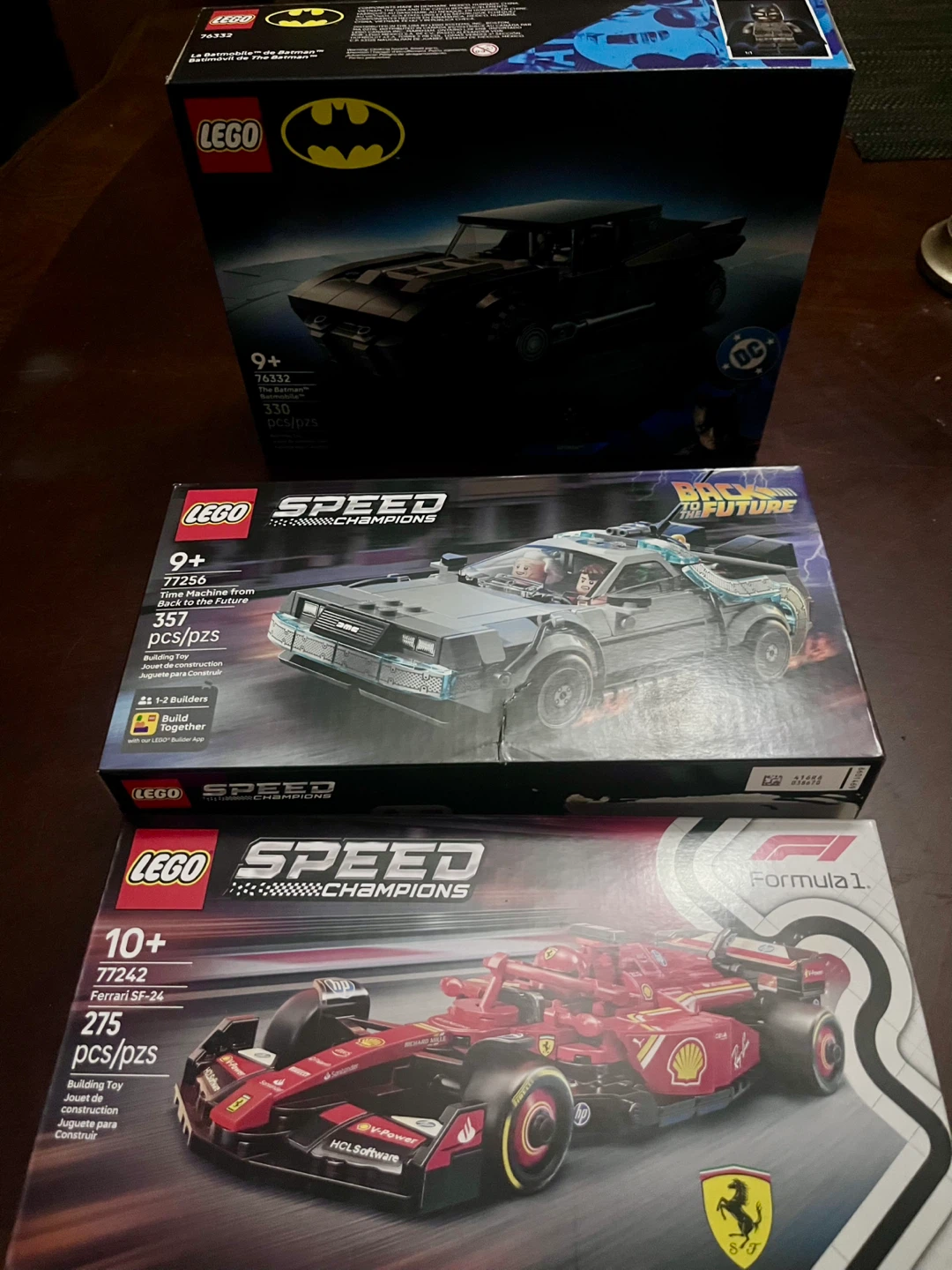 3 New Sealed LEGO Sets - Batman, Back to the Future, Ferrari F1