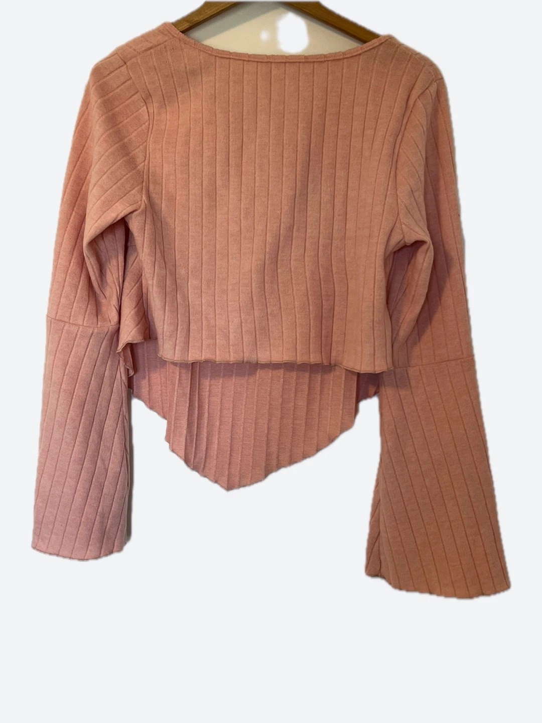 SHEIN Curve Ribbed Tie-Front Long Sleeve Top - photo 3