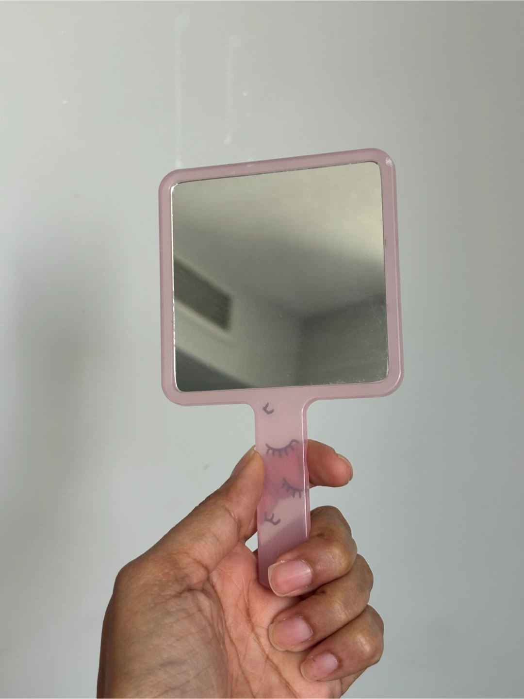 Pink Eyelash Print Hand Mirror