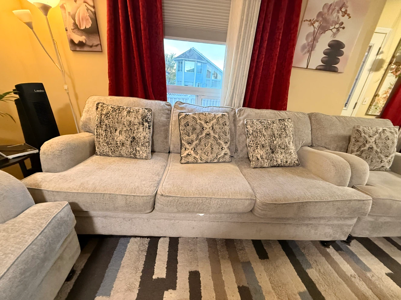 Bellmont 89” Chenille Sofa – Platinum Grey - photo 2