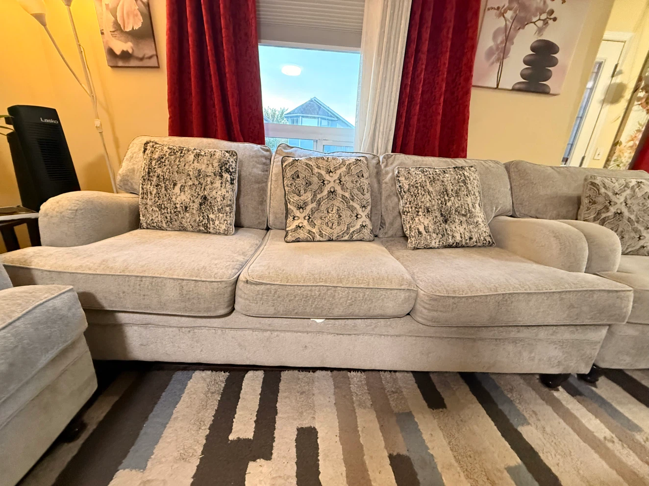 Bellmont 89” Chenille Sofa – Platinum Grey - photo 3