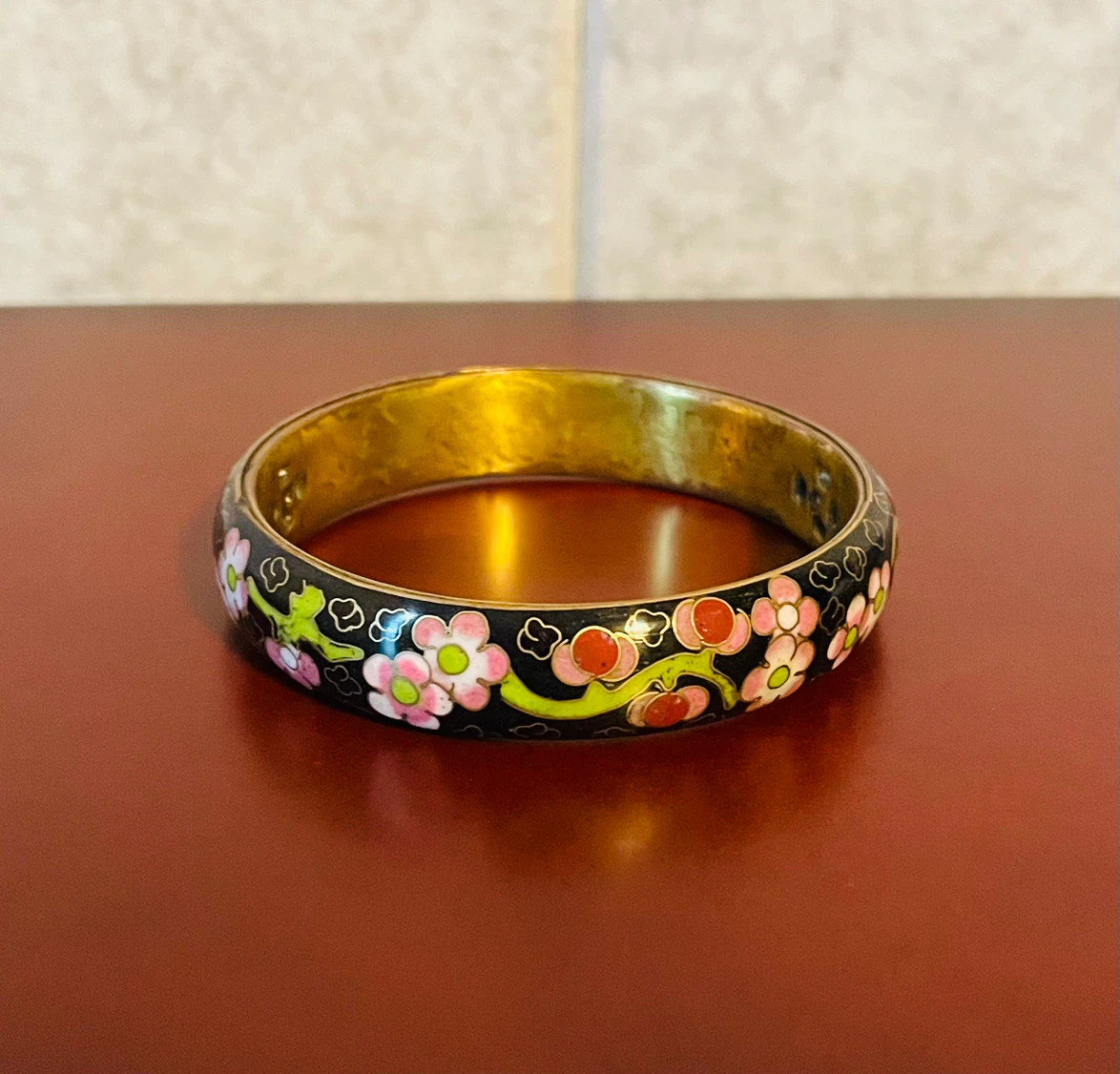 Vintage Damascene Bangle Bracelet